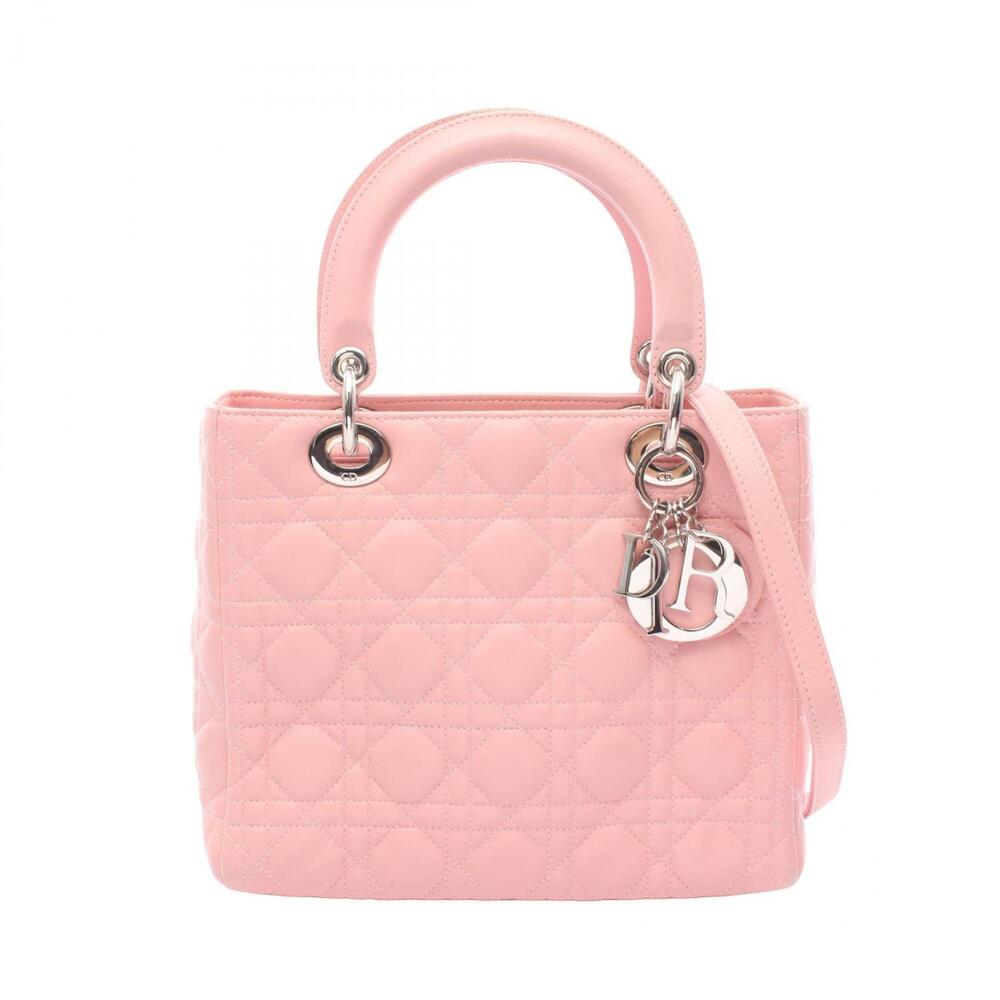 Christian Dior Dior LADY DIOR Lady Medium Cannage 2-Way Handbag Leather Women...